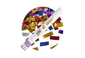 Confetti kanon regenboog metallic 40 cm