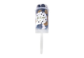 Party Popper Push Pop Papier Rond wit-zwart-beige