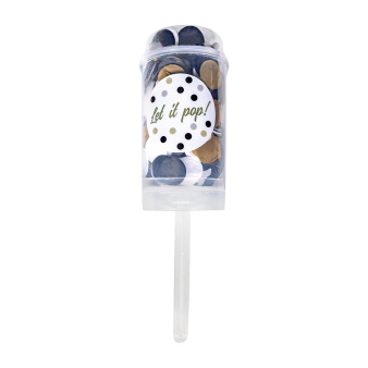 Party Popper Push Pop Papier Rond wit-zwart-beige