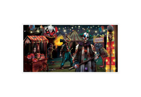 Banner Griezelig Carnevil Plastic 165,1 x 85 cm