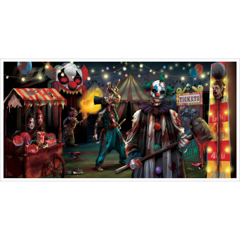 Banner Griezelig Carnevil Plastic 165,1 x 85 cm