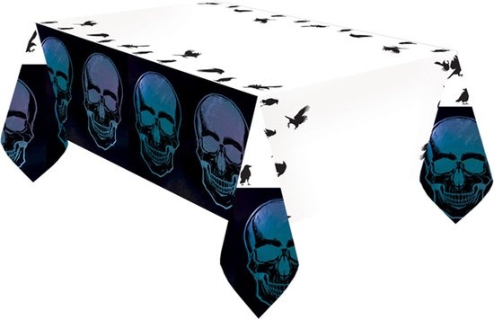 Riethmuller - Tafelkleed Shimmer Skull 120 x 180 cm - Halloween - Halloween Decoratie - Halloween Versiering