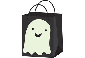 Amscan Snoepzakje Ghost Halloween 16 X 22 Cm Papier Zwart/wit