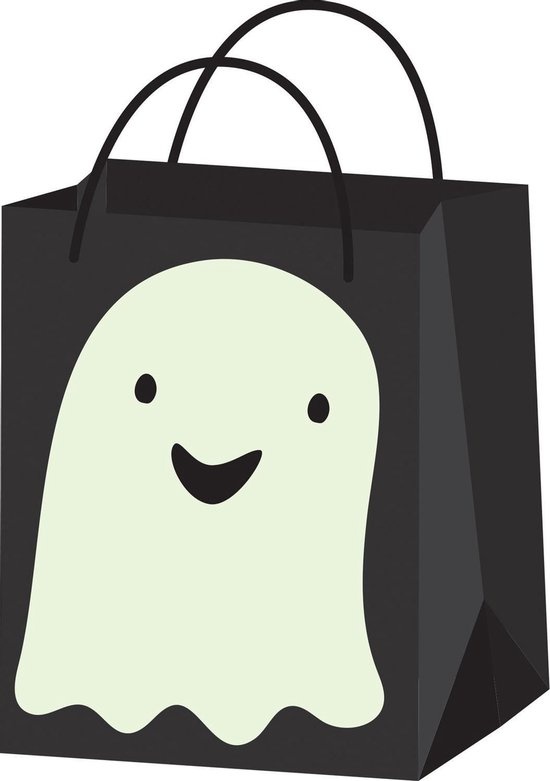 Amscan Snoepzakje Ghost Halloween 16 X 22 Cm Papier Zwart/wit