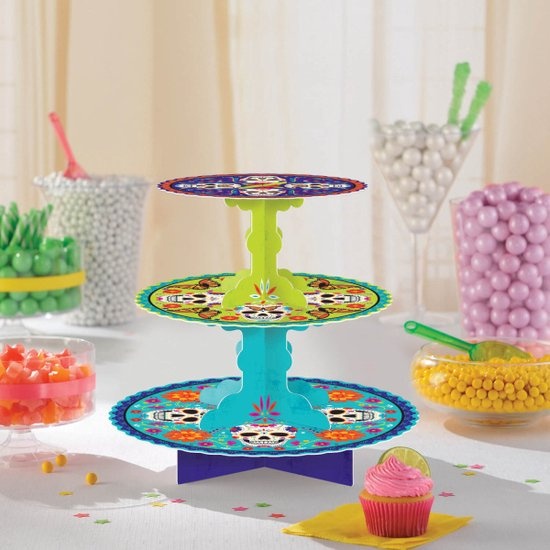 Amscan Etagère Day Of The Dead 29 X 30 Cm Karton Blauw/groen