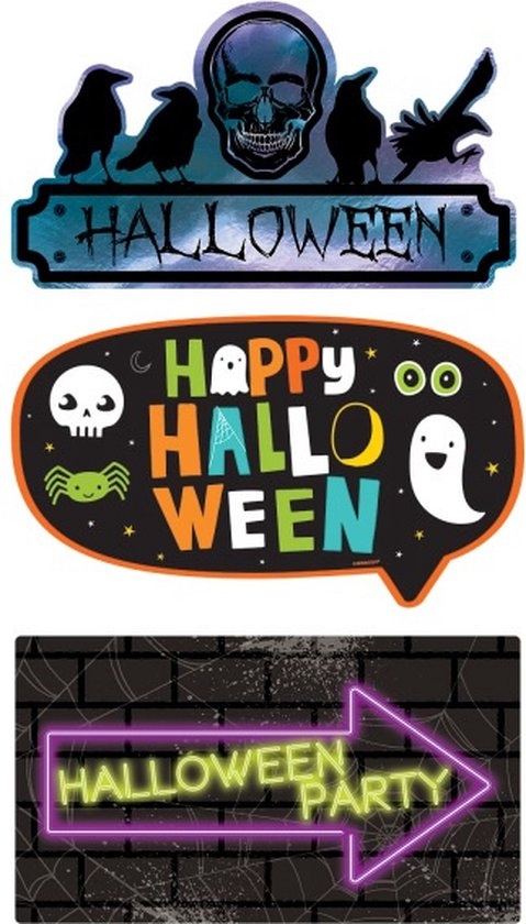 Amscan Uithangbordje Halloween Party 40 X 25 cm - 1 exemplaar assorti uitgeleverd