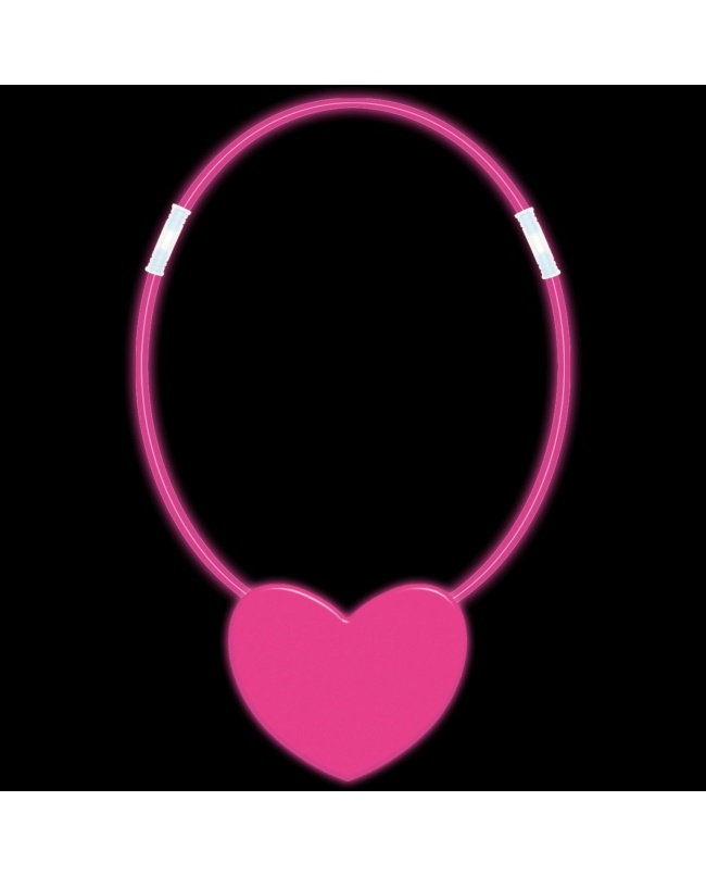 Glowstick ketting Hart roze