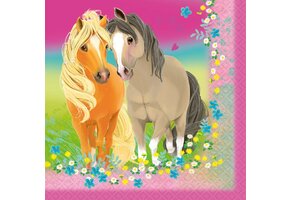 Servetten Pretty Pony 33 X 33 Cm Papier Roze 20 Stuks
