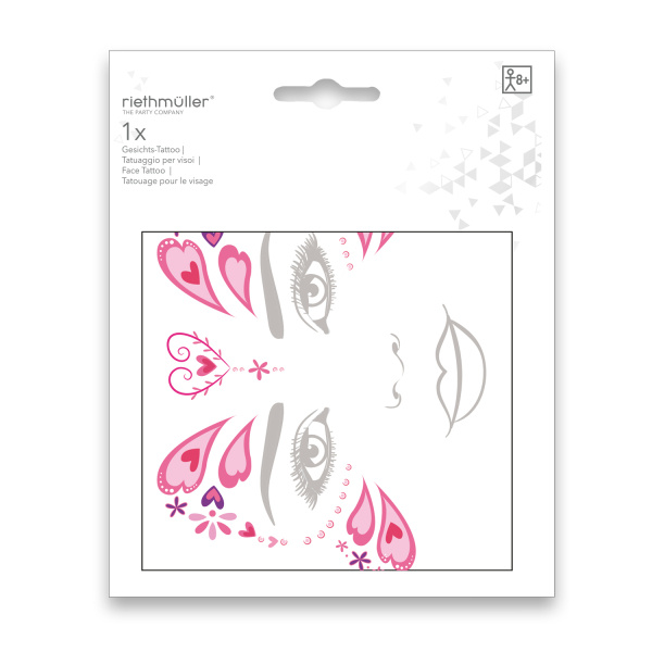 Plak tattoo set voor gezicht - Thema fantasy - 1 set assorti uitgeleverd