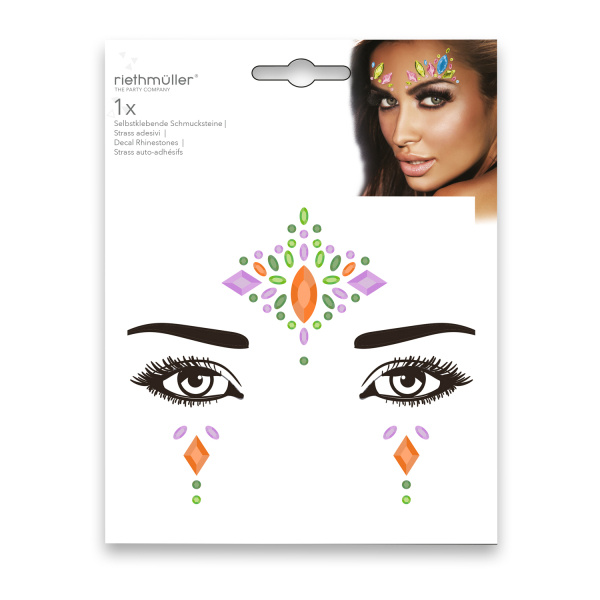 Plak strass steentjes voor gezicht - 1 set assorti uitgeleverd
