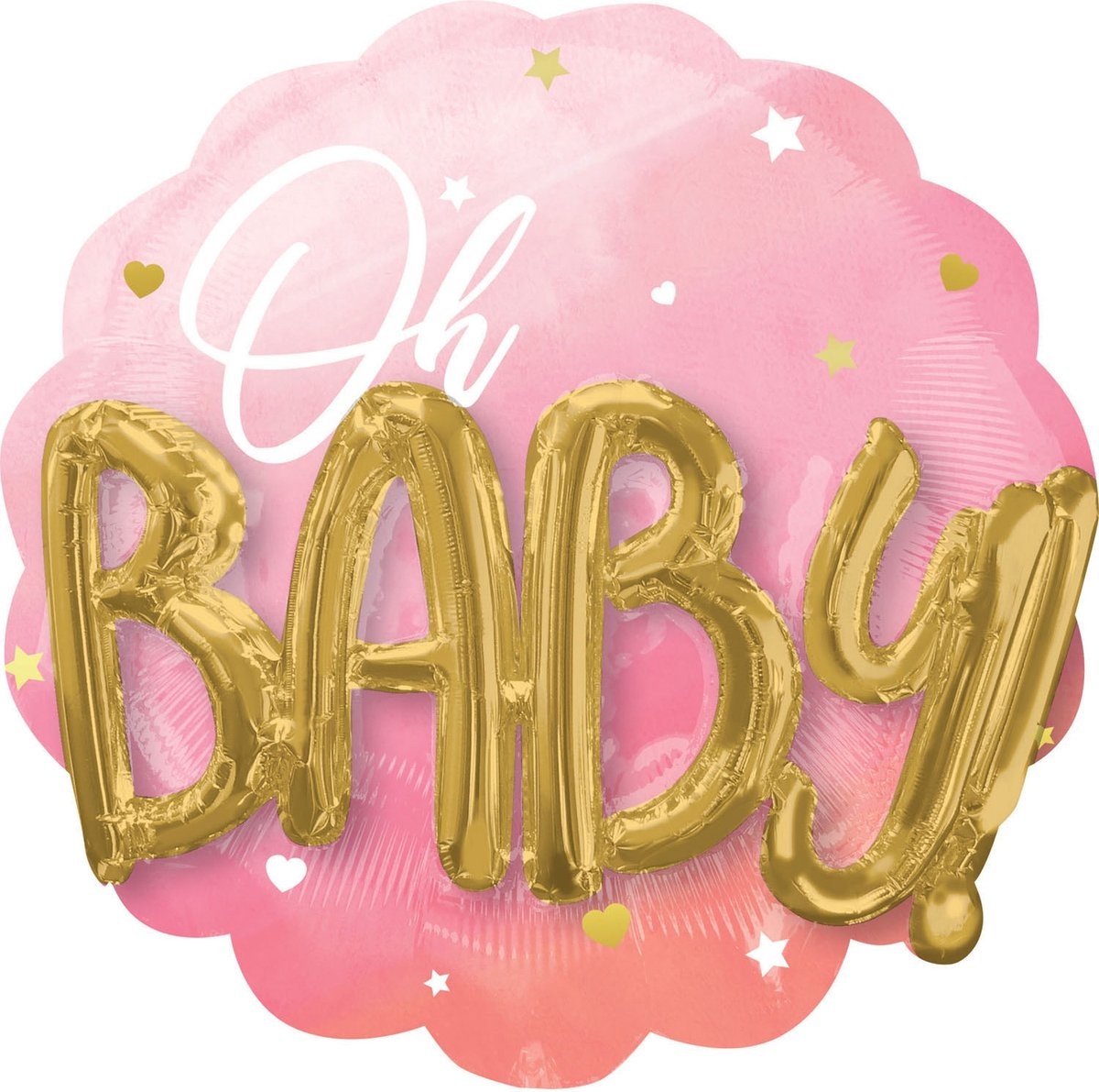 Folieballon Oh Baby Girl Roze 76 cm