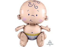 Amscan - Tafel Folie ballon - Baby - 33 X 38 Cm - Beige - Leeg