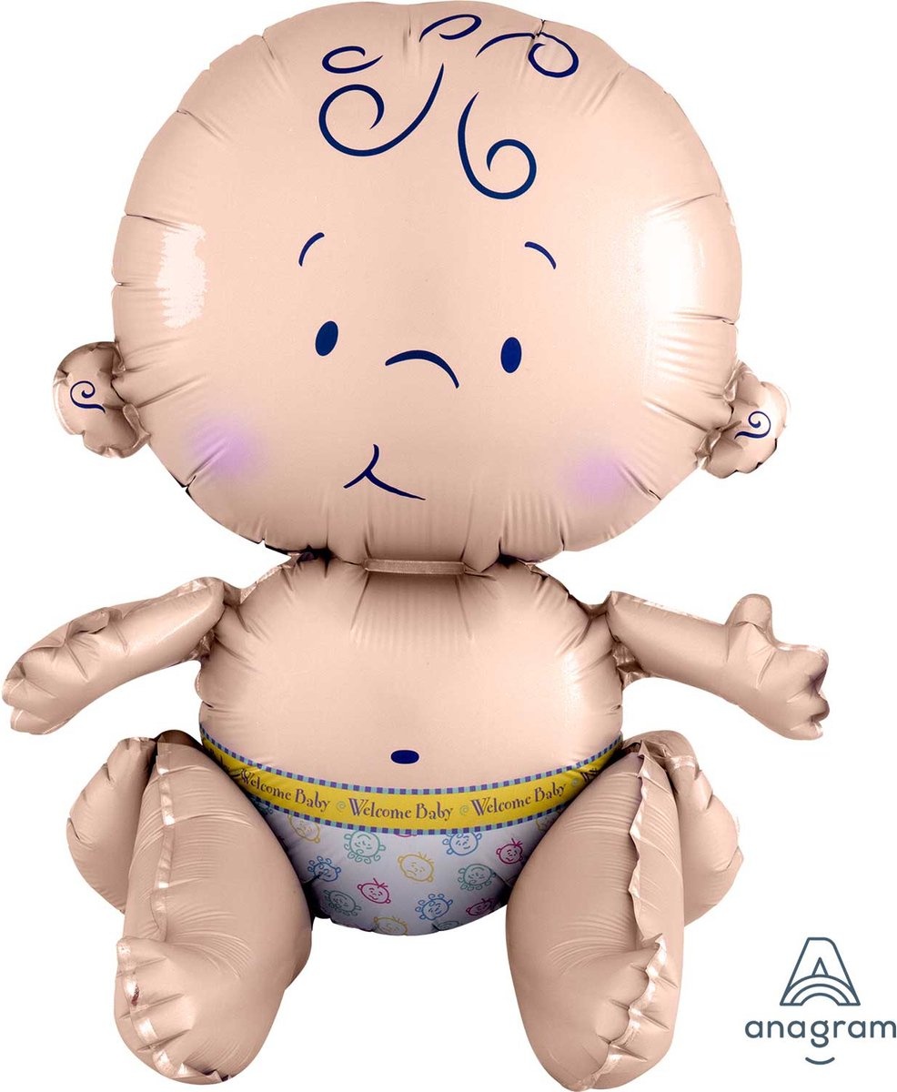 Amscan - Tafel Folie ballon - Baby - 33 X 38 Cm - Beige - Leeg