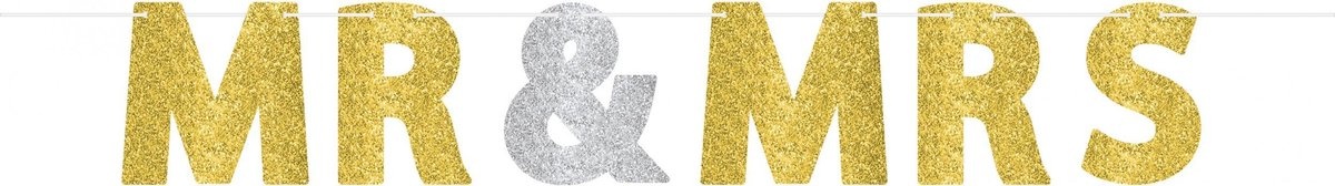 Amscan Letterslinger "mr & Mrs" Goud/zilver