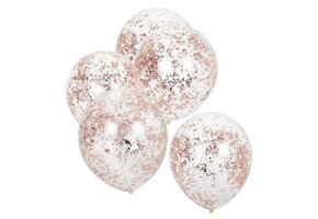 Ginger Ray Confetti Ballonnen Rose Goud - Mix It Up - 5 stuks - 30 cm