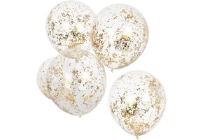 Ginger Ray Confetti Ballonnen Goud - Mix It Up - 5 stuks - 30 cm