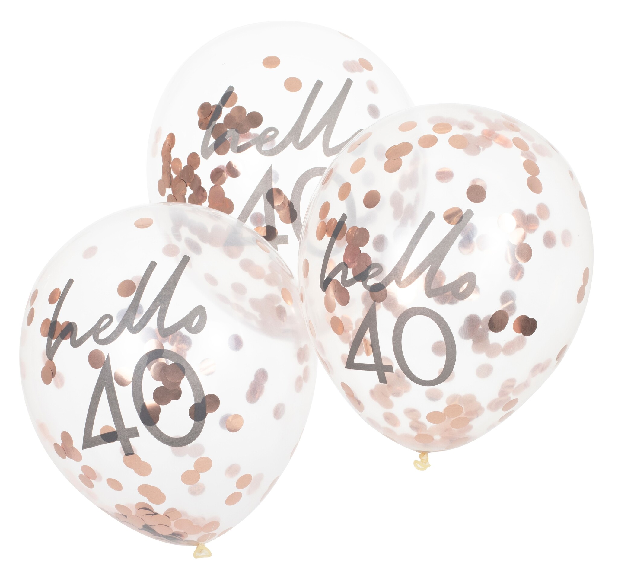 Ginger Ray Rose Gouden Confetti Ballonnen 40 Jaar 30cm - 5 stuks