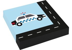 Amscan Servetten On The Road 33 X 33 Cm Zwart/blauw 20 Stuks