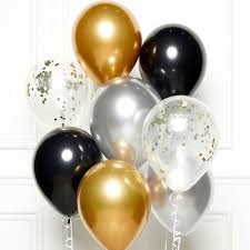 Amscan Ballonnenboeket 1,5 M Latex Zwart/goud/zilver 20-delig