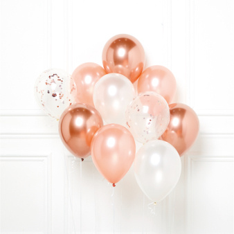 DIY Ballonnenboeket Roségoud 10 Ballonnen