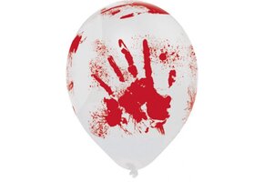 Amscan - Ballonnen Bloederige Hand 6 stuks - Halloween - Halloween Decoratie - Halloween Versiering - Halloween Ballonnen