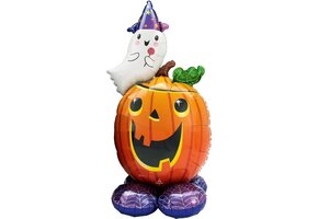 Amscan - Airloonz folieballon Pompoen en Geest - Halloween - Halloween Decoratie - Halloween Versiering - Halloween Ballonnen