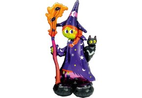 Amscan - Airloonz folieballon Heks junior 60 x 139 cm - Halloween - Halloween Decoratie - Halloween Versiering - Halloween Ballonnen