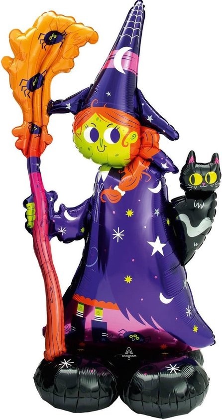 Amscan - Airloonz folieballon Heks junior 60 x 139 cm - Halloween - Halloween Decoratie - Halloween Versiering - Halloween Ballonnen
