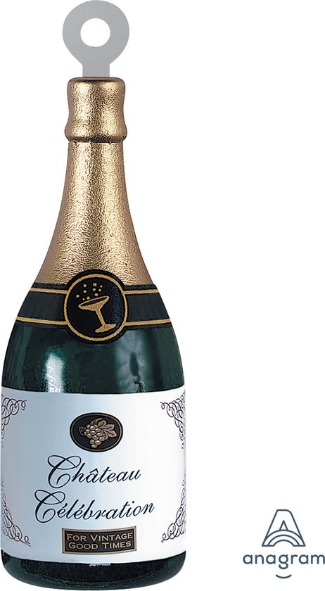 Amscan Ballongewicht Champagnefles 13 Cm Groen/goud