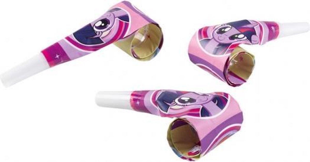 My Little Pony party thema roltongen/toeters 8x stuks - Feestartikelen/versiering