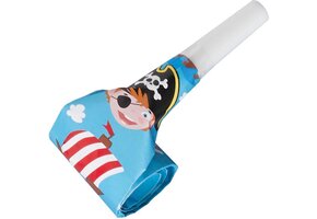 Piraat party thema roltongen/toeters 8x stuks - Feestartikelen/versiering