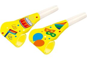 Amscan Feestfluitjes Roltong Junior 30 Cm Papier Geel 4 Stuks