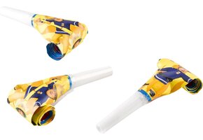 Brandweerman Sam party thema roltongen/toeters 8x stuks - Feestartikelen/versiering