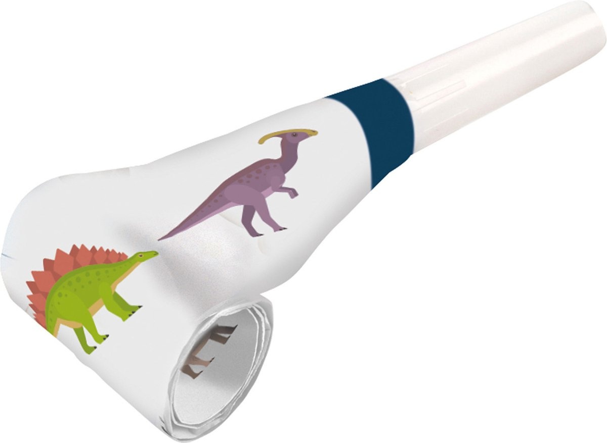Amscan Feesttoeters Happy Dinosaurs Papier 30 Cm Wit 8 Stuks