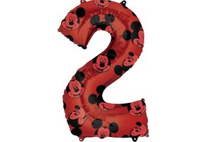 Amscan Folieballon Mickey Mouse 2 Jaar Junior 43 X 66 Cm Rood