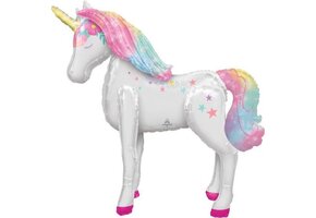 Folieballon Enchanted Unicorn Junior 106x116 cm Wit