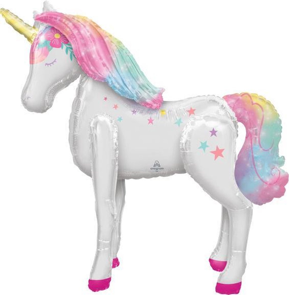 Folieballon Enchanted Unicorn Junior 106x116 cm Wit