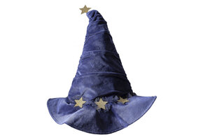 Ginger Ray Wizzardes Hat - Sterren magische Tovernaars hoed blauw deluxe