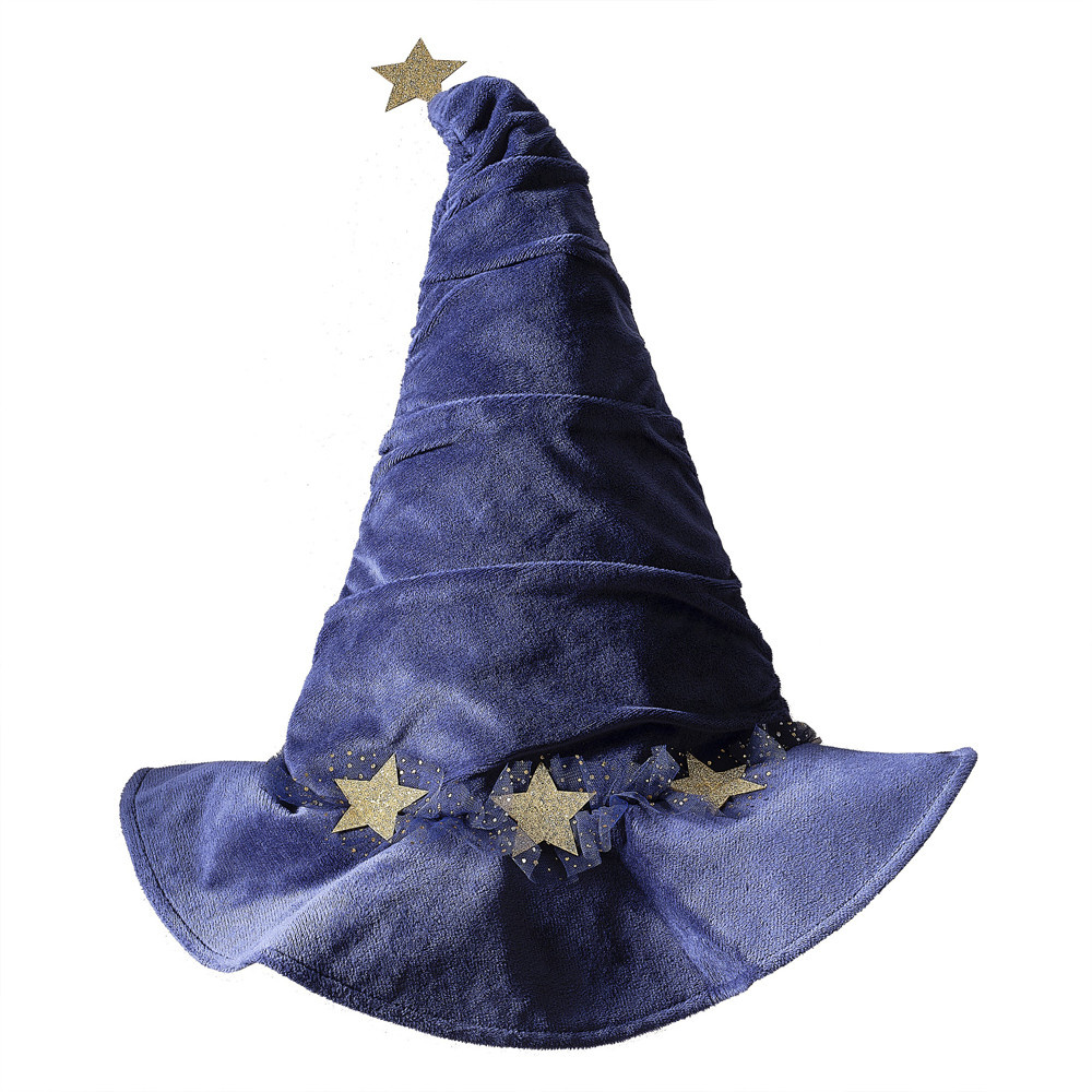 Ginger Ray Wizzardes Hat - Sterren magische Tovernaars hoed blauw deluxe