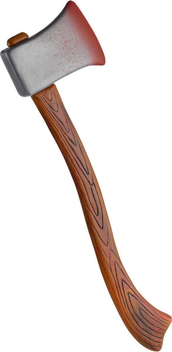 Halloween Bloody Axe - Horror kunststof houthakkersbijl met bloed 60 cm - Bloederige wapens horror bijl