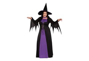 Amscan Plussize Heksenkostuum zwart/paars 3-delig maat 6XL
