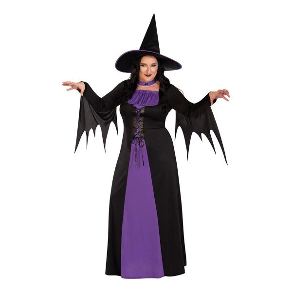 Amscan Plussize Heksenkostuum zwart/paars 3-delig maat 6XL