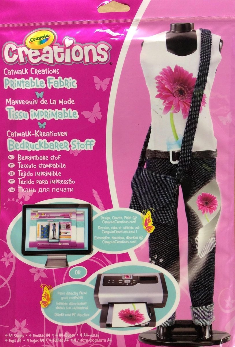 Crayola Catwalk Creations Printable Fabric - beprintbare stof