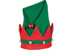 Amscan Elfenhoed met Bellen 32 X 28 Cm Vilt Groen/rood