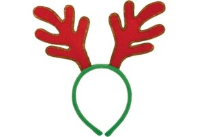 Amscan Diadeem Rendier Vilt Groen/rood One-size