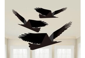Amscan Feestdecoratie Raven Papier Zwart 3-delig