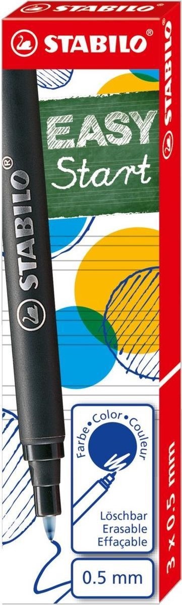 STABILO EASY original Navulling - Medium 0,5 mm - Blauw - Doos 3 stuks