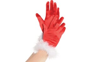 Amscan Handschoenen Dames Kerst Polyester Rood One-size