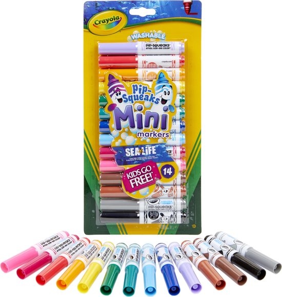 Crayola - Viltstiften - Pip-Squeaks -14 Mini Afwasbare Viltstiften Voor Kinderen