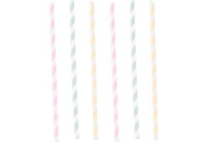 Amscan Rietjes Gestreept Pastel 23 Cm Papier 12 Stuks